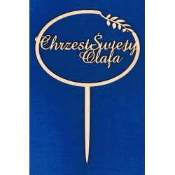 SKLEJKA #3mm Topper "Chrzest Święty Olafa  " 22x15cm  / imiona na zamównienie